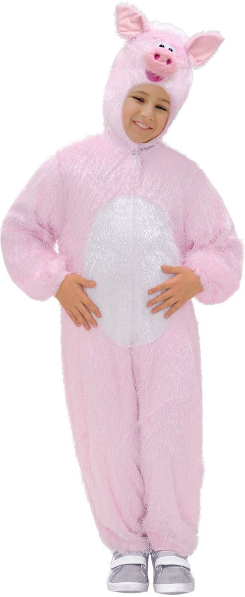 Varken Kostuum | Full-Body Pluche Varken Kind Kostuum | Maat 134 | Carnaval kostuum | Verkleedkleding